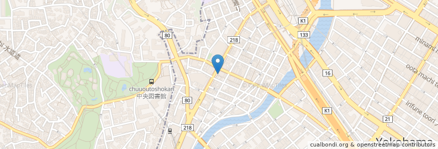 Mapa de ubicacion de 喫茶カミン en ژاپن, 神奈川県, 横浜市, 中区, 西区.