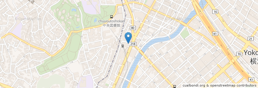 Mapa de ubicacion de 日の出薬局 en Japan, Präfektur Kanagawa, Yokohama, 中区, 西区.