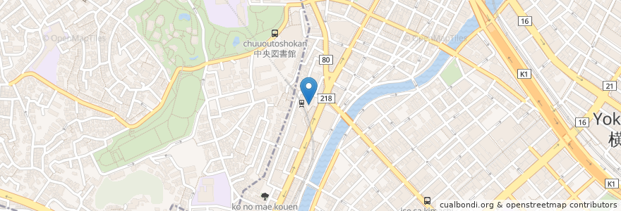 Mapa de ubicacion de 富士そば日ノ出町店 en 日本, 神奈川県, 横浜市, 中区, 西区.