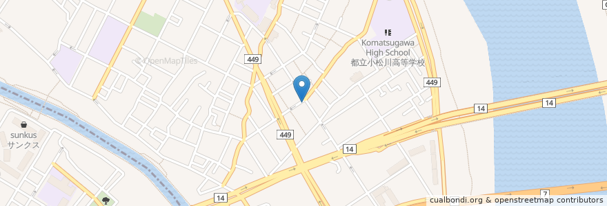 Mapa de ubicacion de 伊勢元 en Jepun, 東京都, 江戸川区.