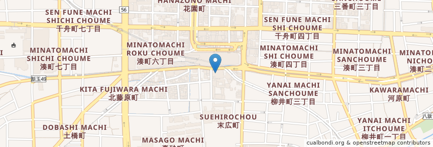 Mapa de ubicacion de 差出箱1号丸型 en 日本, 爱媛县, 松山市.
