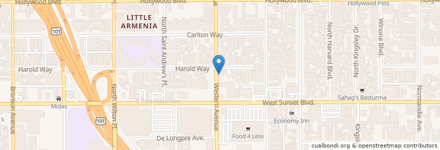 Mapa de ubicacion de Girl At The White Horse en Stati Uniti D'America, California, Los Angeles County, Los Angeles.