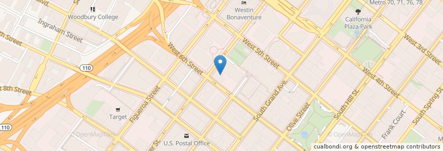 Mapa de ubicacion de The Rooftop Bar en Соединённые Штаты Америки, Калифорния, Los Angeles County, Лос-Анджелес.