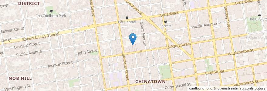 Mapa de ubicacion de China Town en Estados Unidos Da América, Califórnia, São Francisco, São Francisco.