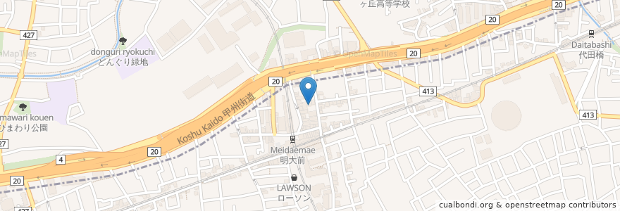 Mapa de ubicacion de 明大前整形外科クリニック en Japonya, 東京都.