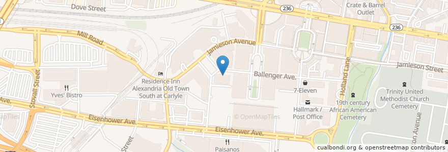 Mapa de ubicacion de The Carlyle Club en Estados Unidos De América, Virginia, Alexandria.
