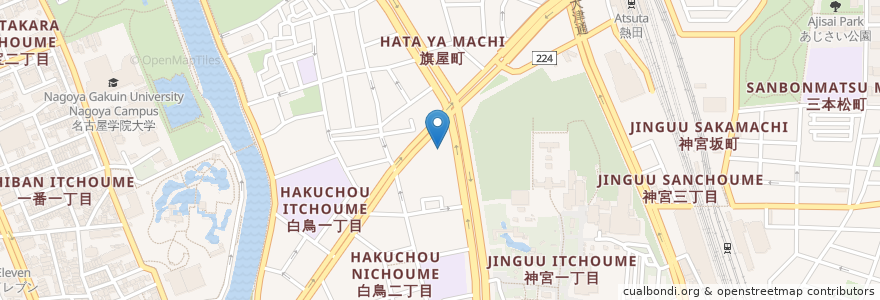 Mapa de ubicacion de 金刀比羅神社 en Jepun, 愛知県, 名古屋市, 熱田区.