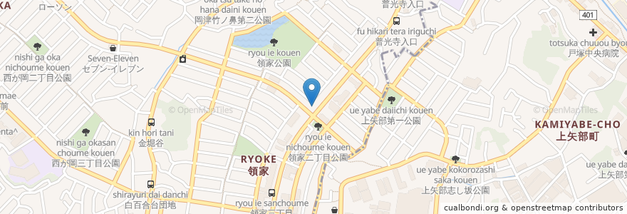 Mapa de ubicacion de 青沼歯科 en 일본, 가나가와현, 요코하마시, 戸塚区.