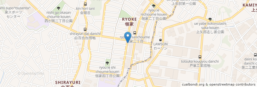 Mapa de ubicacion de 銀のさら 横浜泉店 en Japan, Kanagawa Prefecture, Yokohama, Totsuka Ward.