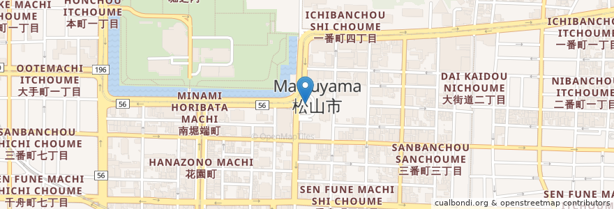 Mapa de ubicacion de 松山市役所 地下駐車場 en Japão, 愛媛県, 松山市.