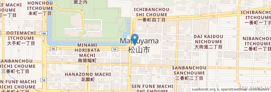Mapa de ubicacion de 松山市役所 地下駐輪場 en Giappone, Prefettura Di Ehime, 松山市.