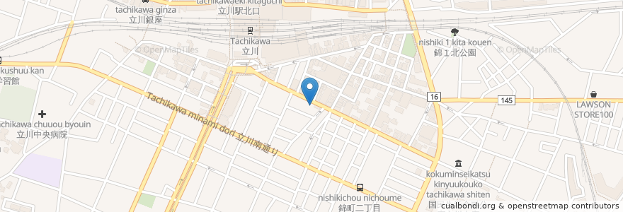 Mapa de ubicacion de タイムズ en Japan, 東京都, 立川市.