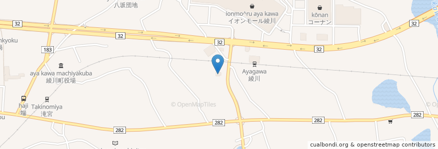 Mapa de ubicacion de 香川屋綾川店 en 일본, 가가와현, 綾歌郡, 綾川町.