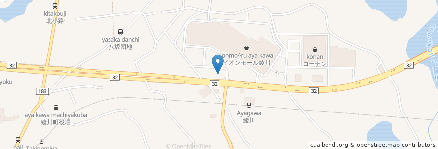 Mapa de ubicacion de PETRAS綾川店 en 일본, 가가와현, 綾歌郡, 綾川町.
