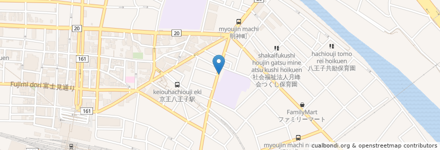 Mapa de ubicacion de 居酒屋たけ en Jepun, 東京都, 八王子市.