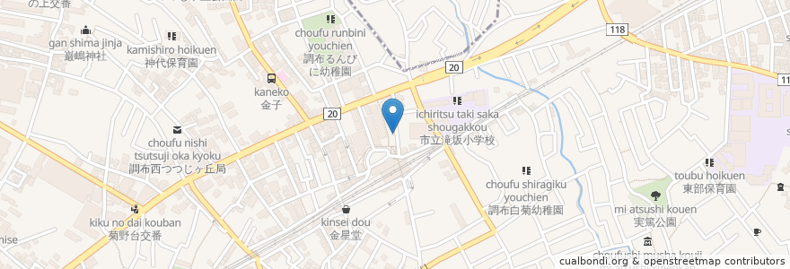 Mapa de ubicacion de ラーメン en Japão, Tóquio, 調布市.