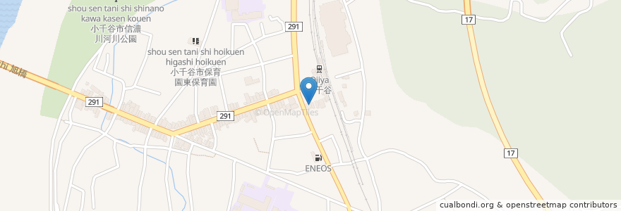 Mapa de ubicacion de かたつむり en Япония, Ниигата, 小千谷市.