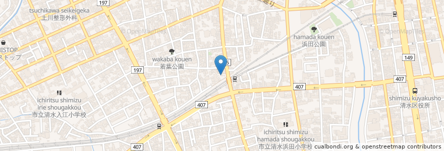 Mapa de ubicacion de 淡島神社 en Japan, Shizuoka Prefecture, Shizuoka, Shimizu Ward.
