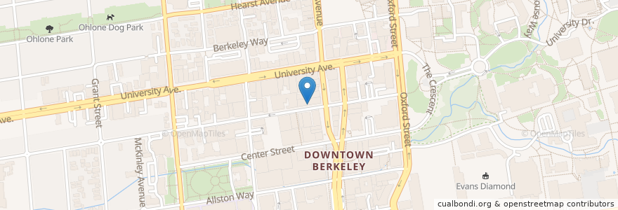 Mapa de ubicacion de Jazzcaffé en United States, California, Alameda County, Berkeley.