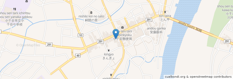 Mapa de ubicacion de 大光銀行 en Japan, 新潟県, 小千谷市.