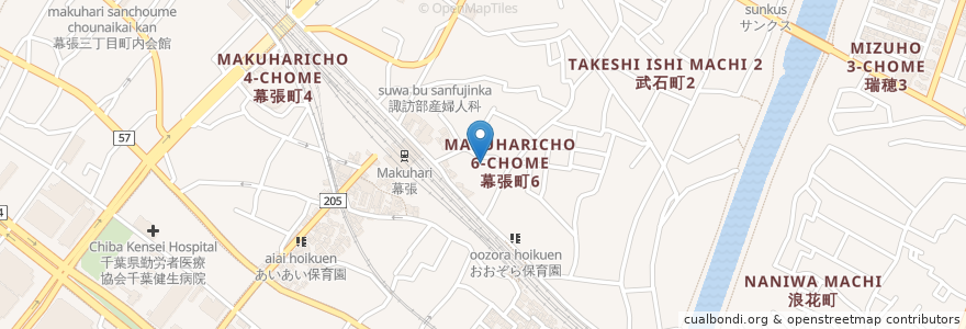 Mapa de ubicacion de 袖ヶ浦外科 en Japan, Präfektur Chiba, 千葉市, 花見川区.