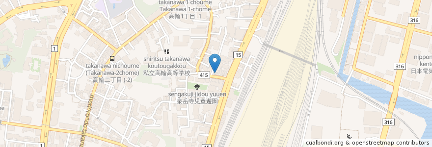 Mapa de ubicacion de 高輪眼科医院 en Япония, Токио, Минато.