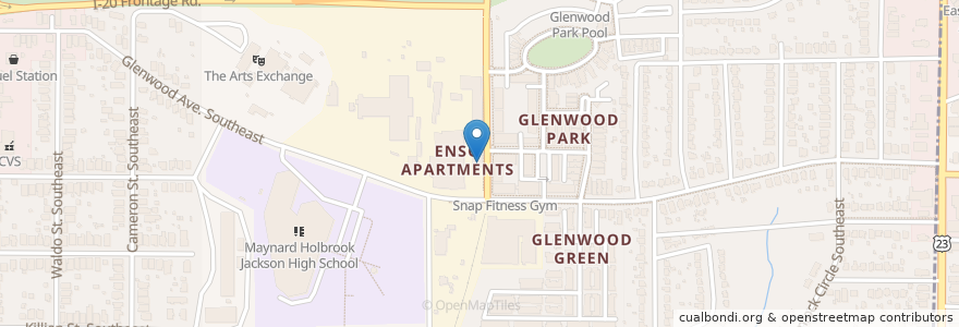 Mapa de ubicacion de The Shed at Glenwood en アメリカ合衆国, ジョージア州, Fulton County, Atlanta.