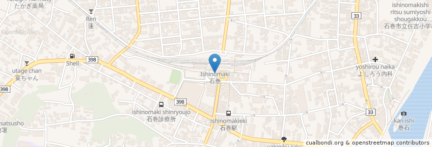 Mapa de ubicacion de シージェッター海斗 en 日本, 宮城県, 石巻市.