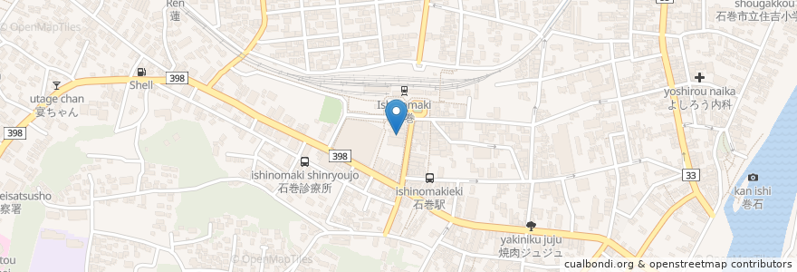 Mapa de ubicacion de わたみん家(炭火焼だいにんぐ) en 일본, 미야기현, 石巻市.