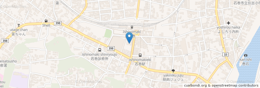 Mapa de ubicacion de 大もりや en 日本, 宮城県, 石巻市.