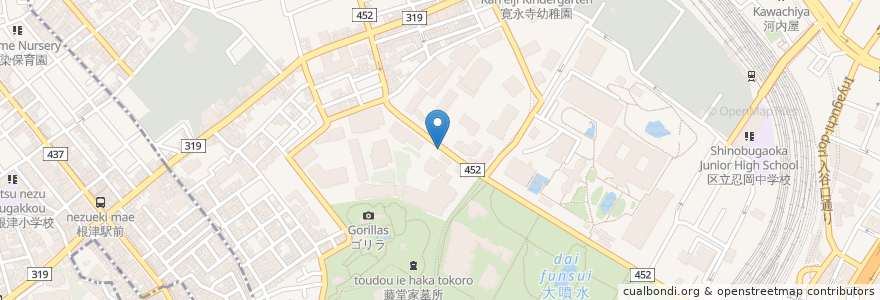 Mapa de ubicacion de 郵貯銀行 en Japón, Tokio, Taito.