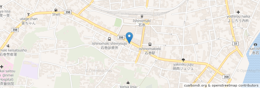 Mapa de ubicacion de Sugi en Japonya, 宮城県, 石巻市.