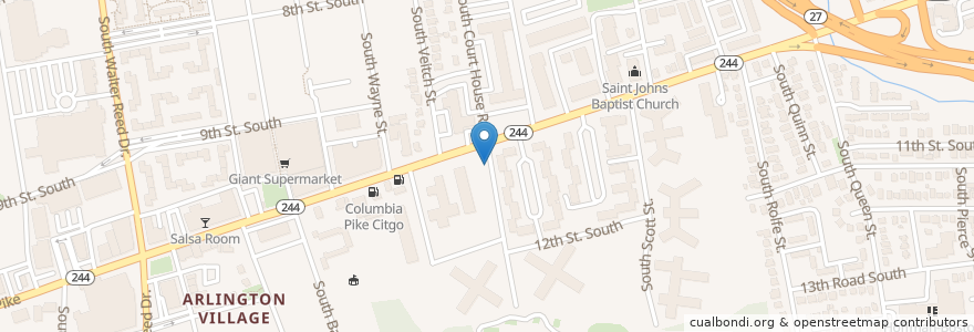 Mapa de ubicacion de Capital BikeShare Columbia Pike & S Courthouse Rd en アメリカ合衆国, バージニア州, Arlington County, Arlington.