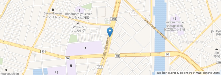 Mapa de ubicacion de ラーメン二郎 環七一之江店 en Japon, Tokyo, 江戸川区.