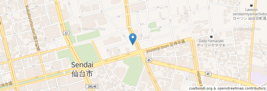 Mapa de ubicacion de 吉田歯科 en Japonya, 宮城県, 仙台市, 青葉区.