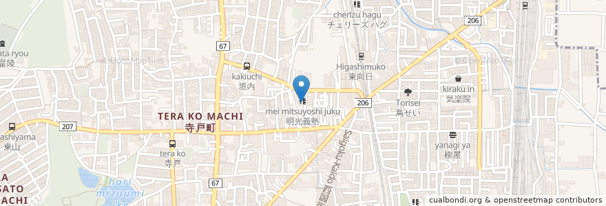Mapa de ubicacion de かわかみ調剤薬局 en Jepun, 京都府, 向日市.