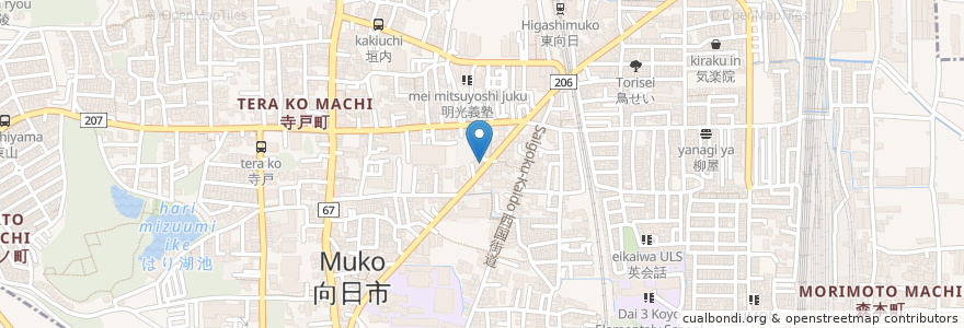 Mapa de ubicacion de きくおかクリニック en Japón, Prefectura De Kioto, 向日市.