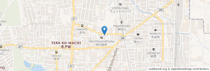 Mapa de ubicacion de 西京都学院 en اليابان, 京都府, 向日市.