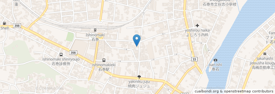 Mapa de ubicacion de 六郷耳鼻咽喉科 en Japan, 宮城県, 石巻市.