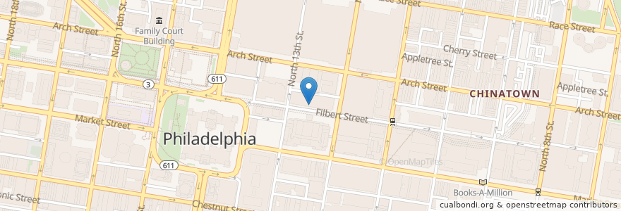 Mapa de ubicacion de The Melting Pot en الولايات المتّحدة الأمريكيّة, بنسيلفانيا, Philadelphia County, فيلادلفيا.