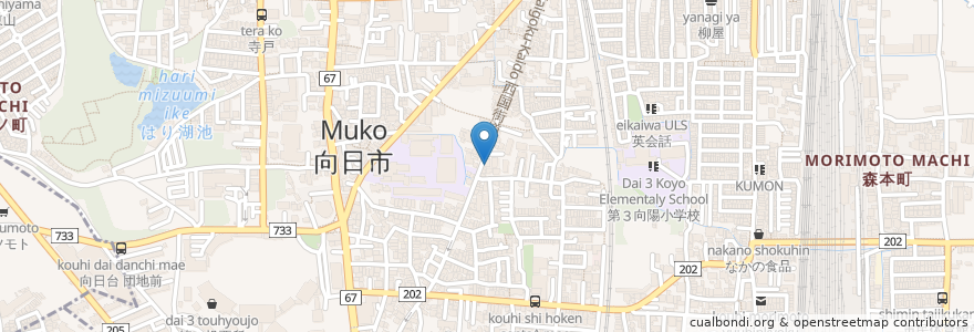 Mapa de ubicacion de ポプラ en Giappone, Prefettura Di Kyoto, 向日市.