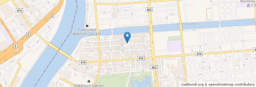 Mapa de ubicacion de 深川稲荷神社 en Japan, 東京都, 江東区.