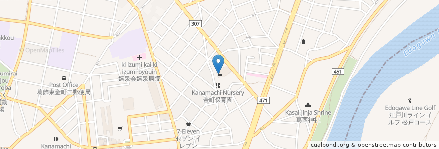 Mapa de ubicacion de 金蓮院 en 日本, 东京都/東京都, 葛飾区.