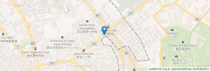 Mapa de ubicacion de 岡村屋 en Japón, Tokio, Bunkyo.