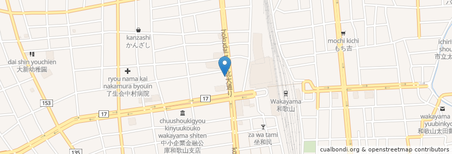 Mapa de ubicacion de 銀平駅前店 en 日本, 和歌山県, 和歌山市.