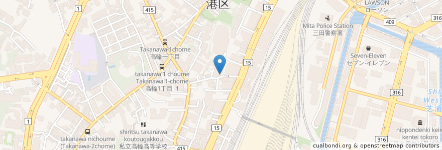 Mapa de ubicacion de Akio製麺所 en Japón, Tokio, Minato.