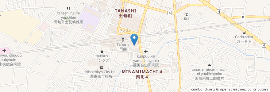 Mapa de ubicacion de いち川 en Giappone, Tokyo, 西東京市.
