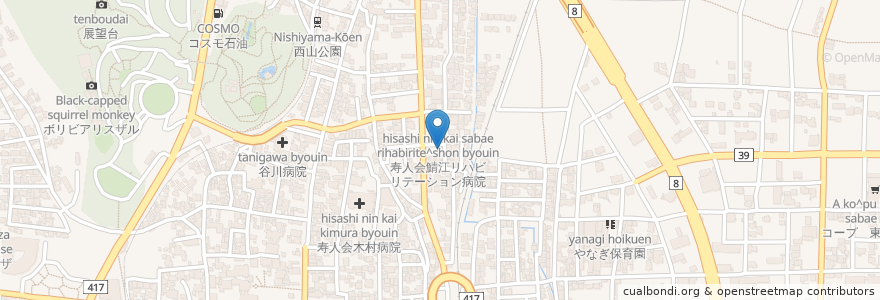 Mapa de ubicacion de 鯖江リハビリテーション病院 en اليابان, فوكوي, 鯖江市.