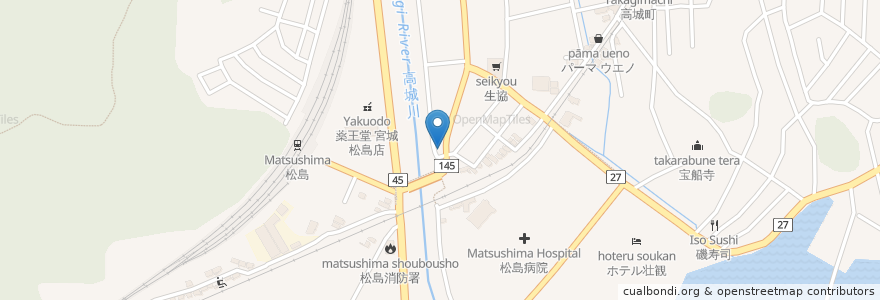Mapa de ubicacion de 松島太陽軒 en Japon, Préfecture De Miyagi, 宮城郡, 松島町.