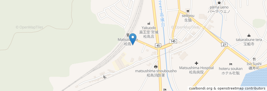 Mapa de ubicacion de お食事ところや en Japonya, 宮城県, 宮城郡, 松島町.